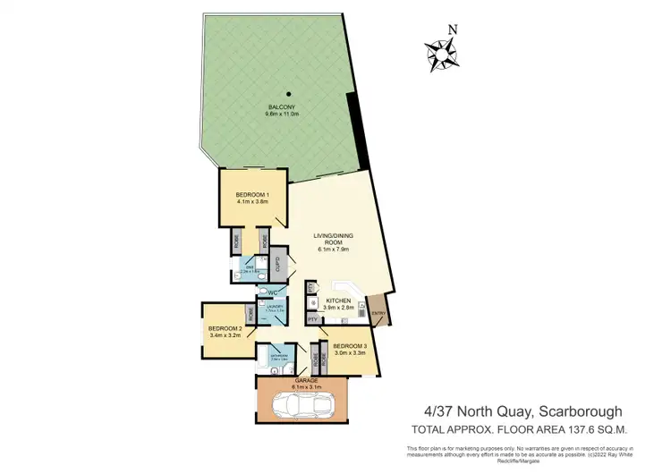 Floorplan of Homely unit listing, 4/37 North Quay, Scarborough QLD 4020