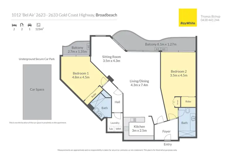 Floorplan of Homely unit listing, 1012/2633 Gold Coast Highway, Broadbeach QLD 4218