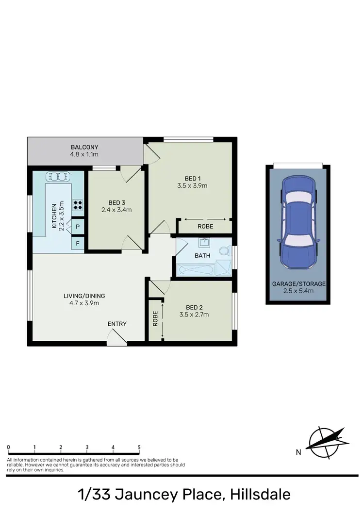Floorplan of Homely apartment listing, 1/33 Jauncey Place, Hillsdale NSW 2036