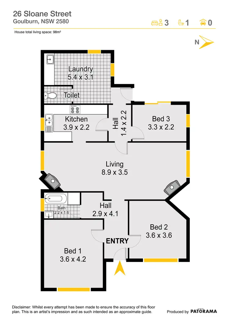 Floorplan of Homely house listing, 26 Sloane Street, Goulburn NSW 2580