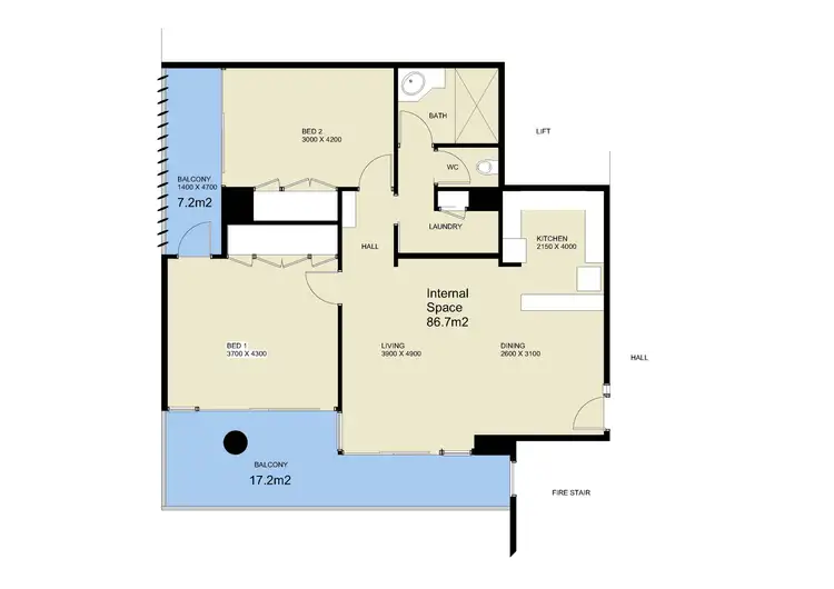 Floorplan of Homely apartment listing, 6E/182 Dornoch Terrace, Highgate Hill QLD 4101