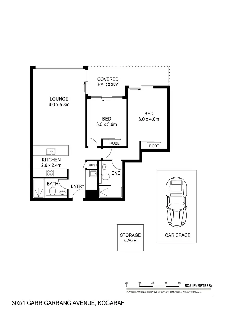 Floorplan of Homely unit listing, 302/1 Garrigarrang Avenue, Kogarah NSW 2217