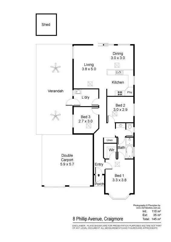 Floorplan of Homely house listing, 8 Phillip Avenue, Craigmore SA 5114