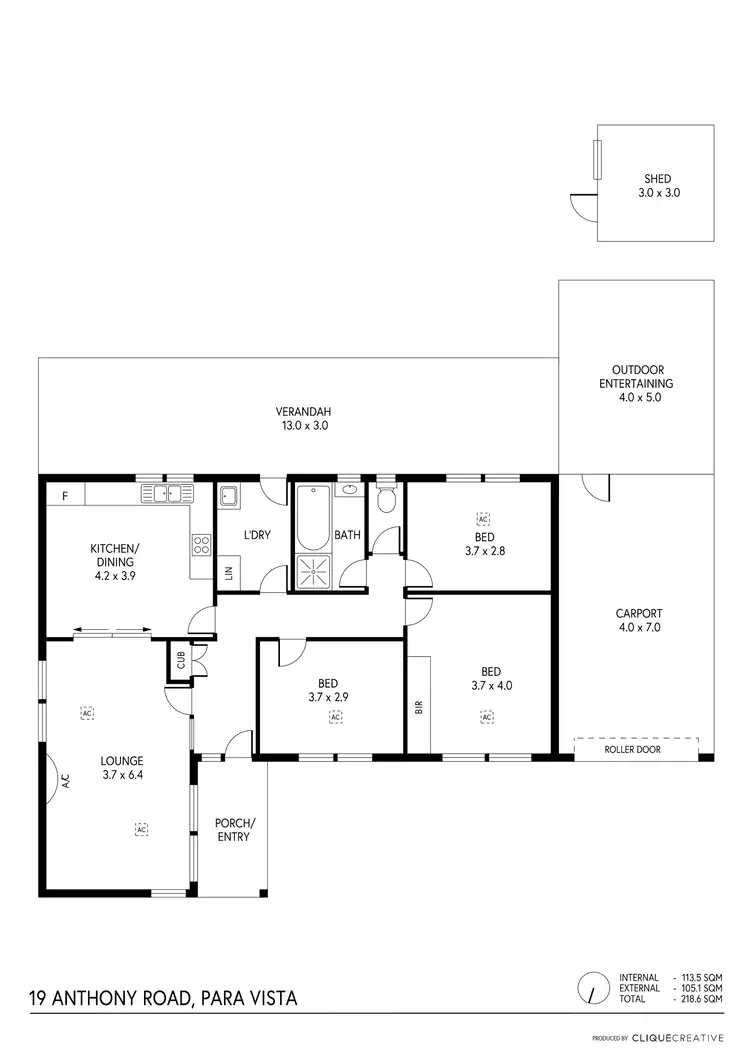Floorplan of Homely house listing, 19 Anthony Road, Para Vista SA 5093