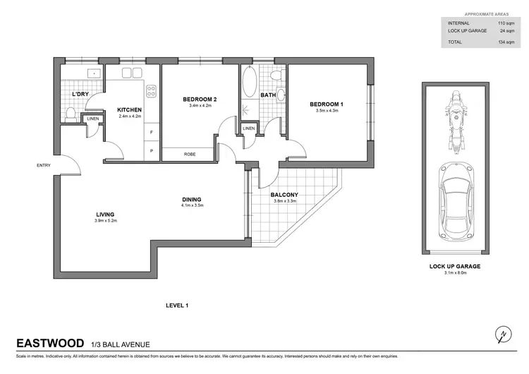 Floorplan of Homely apartment listing, 1/3 Ball Avenue, Eastwood NSW 2122