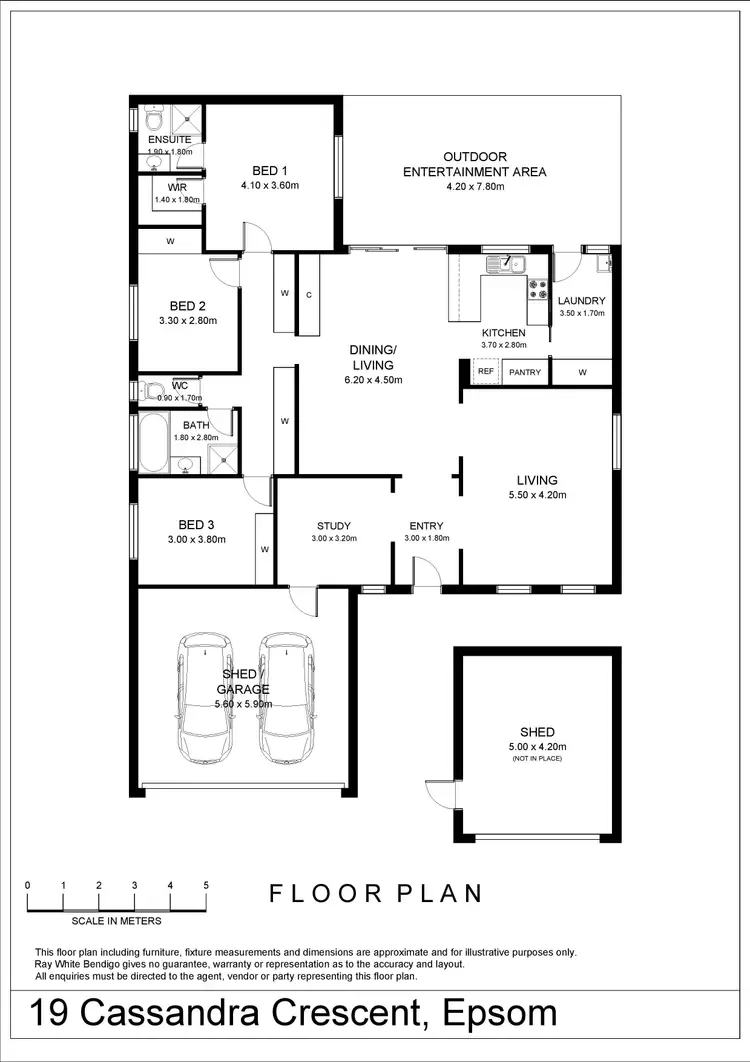 Floorplan of Homely house listing, 19 Cassandra Crescent, Epsom VIC 3551