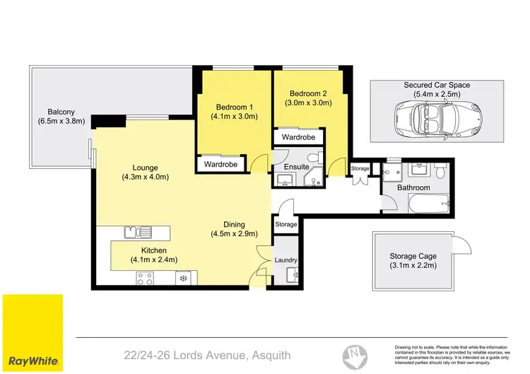 Floorplan of Homely apartment listing, 22/24-26 Lords Avenue, Asquith NSW 2077