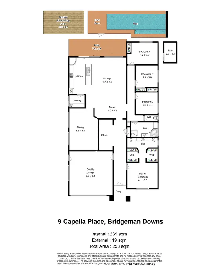 Floorplan of Homely house listing, 9 Capella Place, Bridgeman Downs QLD 4035