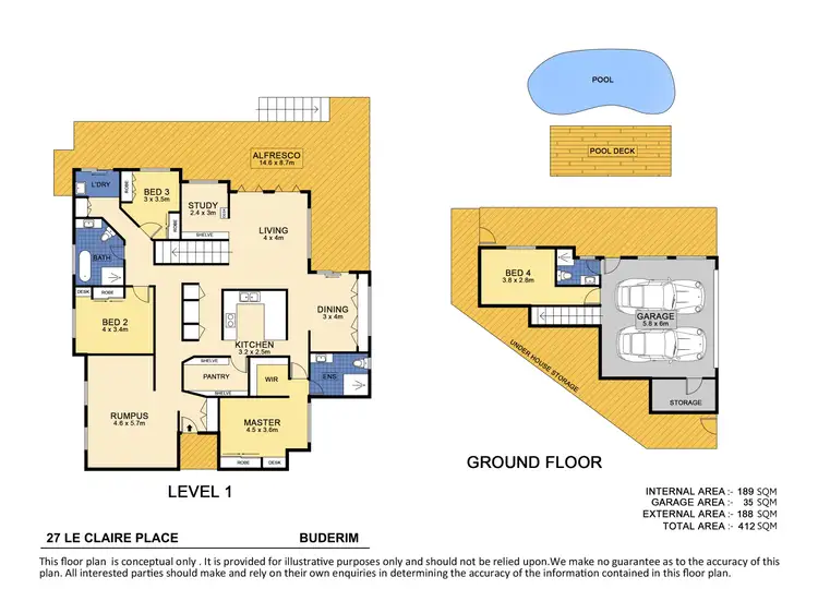 Floorplan of Homely house listing, 27 Le Claire Place, Buderim QLD 4556