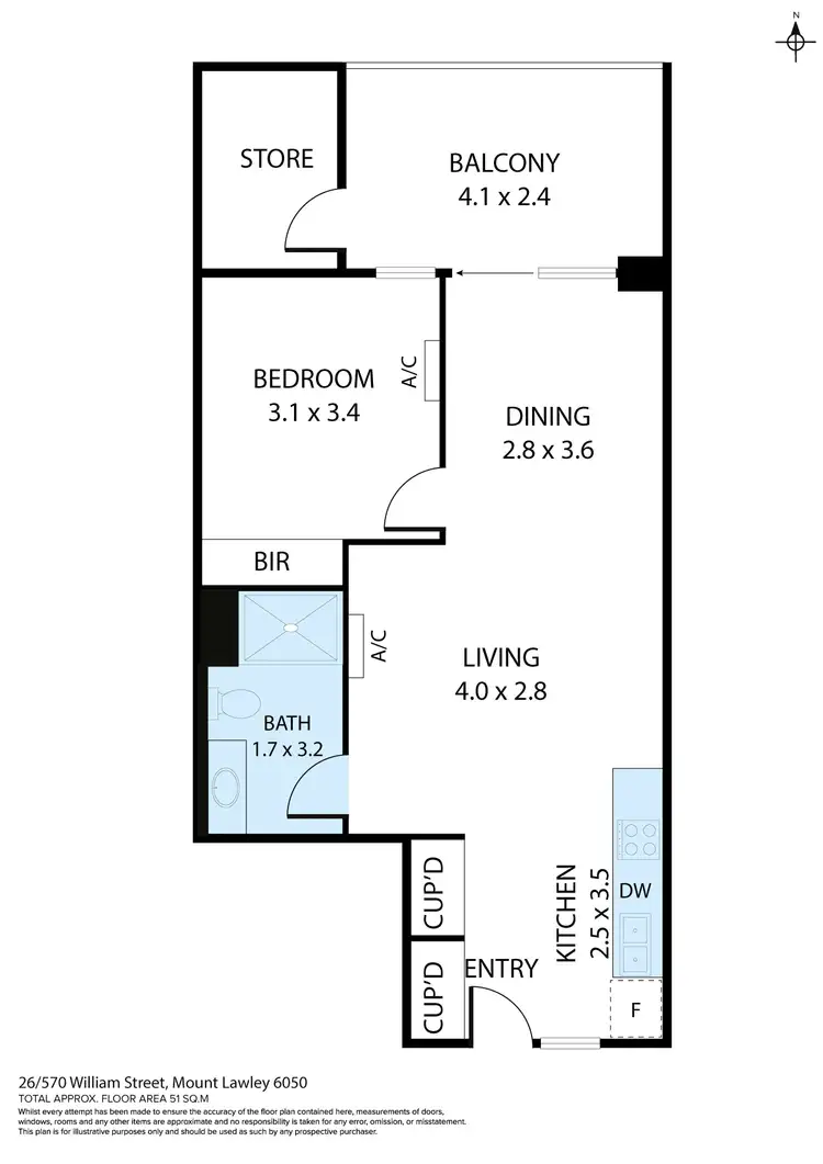 Floorplan of Homely apartment listing, 26/570 William Street, Mount Lawley WA 6050