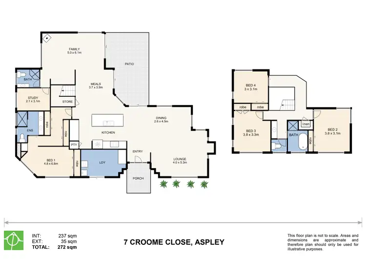 Floorplan of Homely house listing, 7 Croome Close, Aspley QLD 4034
