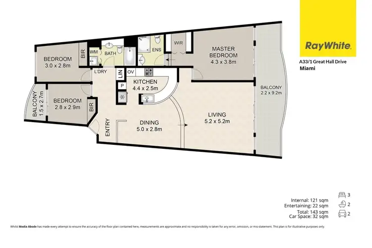 Floorplan of Homely apartment listing, A33/1 Great Hall Drive, Miami QLD 4220