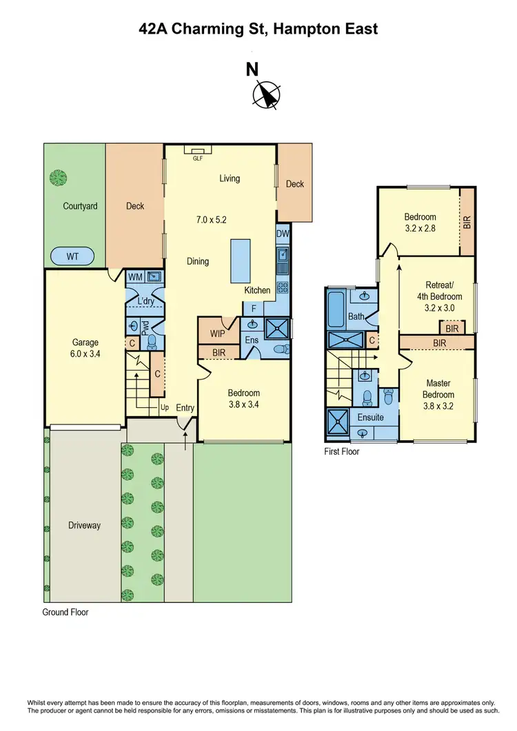 Floorplan of Homely townhouse listing, 42A Charming Street, Hampton East VIC 3188