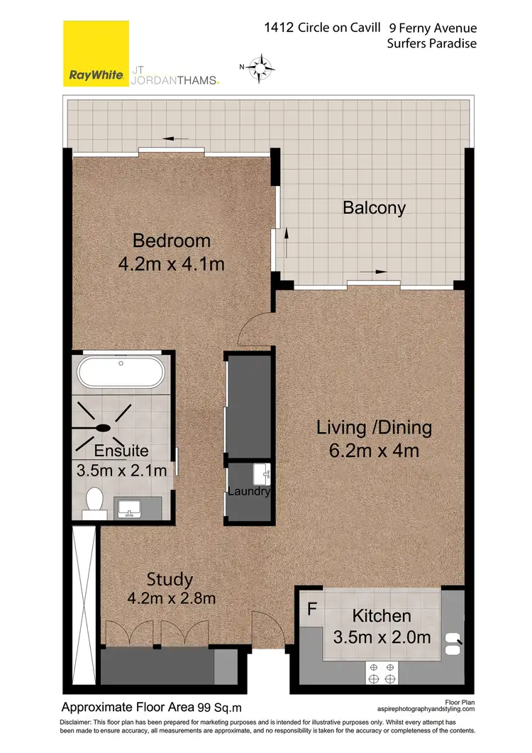Floorplan of Homely apartment listing, 1412/9 Ferny Avenue, Surfers Paradise QLD 4217