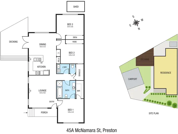 Floorplan of Homely house listing, 45A McNamara Street, Preston VIC 3072