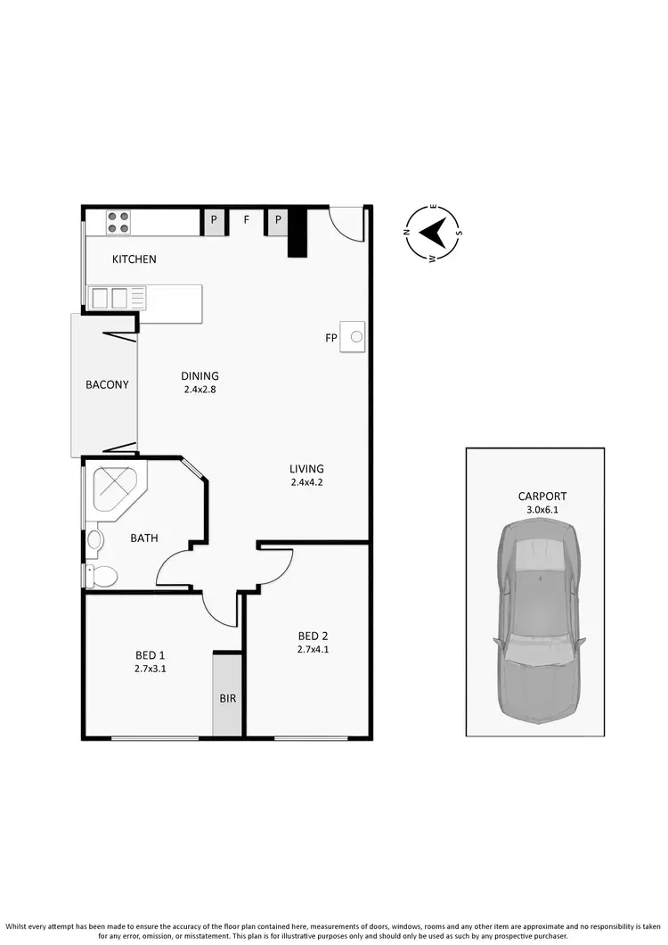 Floorplan of Homely unit listing, 6/298-300 Nepean Highway, Seaford VIC 3198