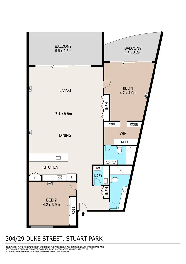 Floorplan of Homely apartment listing, 304/29 Duke Street, Stuart Park NT 820