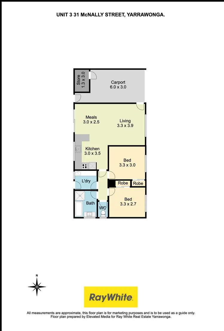 Floorplan of Homely unit listing, 3/31A McNally Street, Yarrawonga VIC 3730