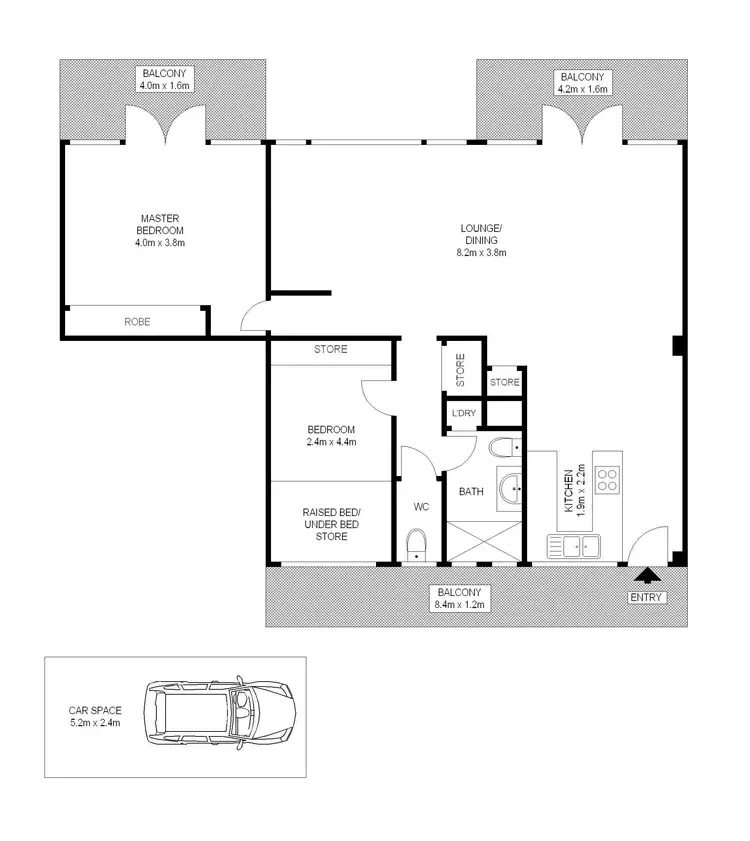 Floorplan of Homely apartment listing, 66/108 Elizabeth Bay Road, Elizabeth Bay NSW 2011