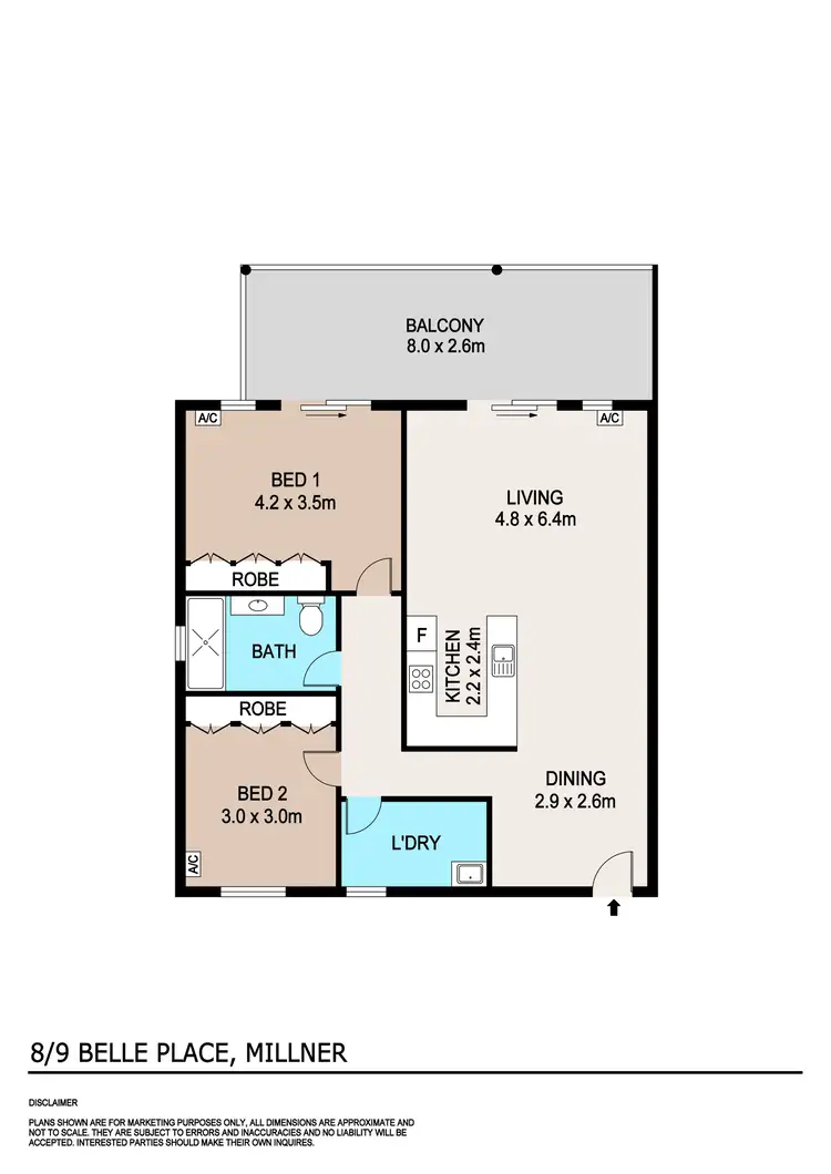 Floorplan of Homely apartment listing, 8/9 Belle Place, Millner NT 810