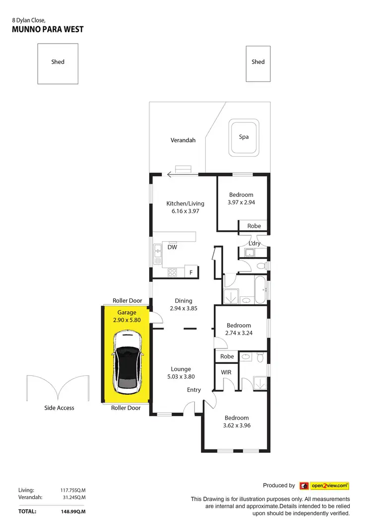 Floorplan of Homely house listing, 8 Dylan Close, Munno Para West SA 5115