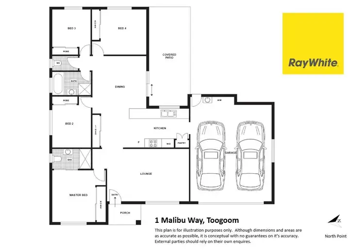 Floorplan of Homely house listing, 1 Malibu Way, Toogoom QLD 4655