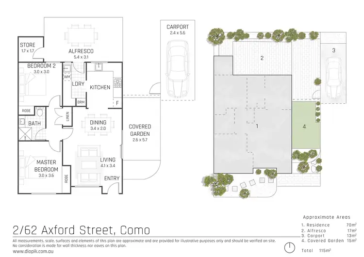 Floorplan of Homely villa listing, 2/62 Axford Street, Como WA 6152