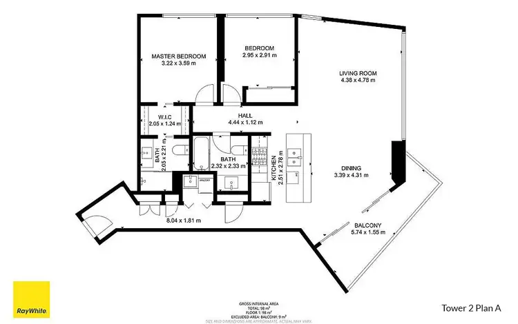 Floorplan of Homely apartment listing, 21201/5 Lawson Street, Southport QLD 4215