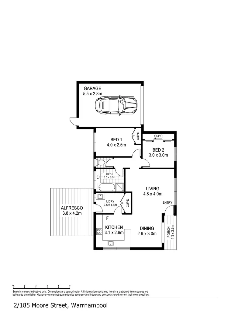 Floorplan of Homely house listing, 2/185 Moore Street, Warrnambool VIC 3280