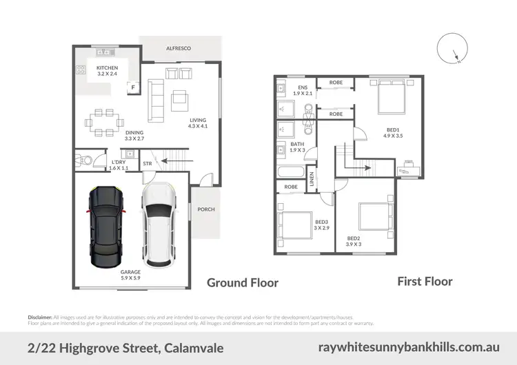 Floorplan of Homely townhouse listing, 2/22 Highgrove Street, Calamvale QLD 4116