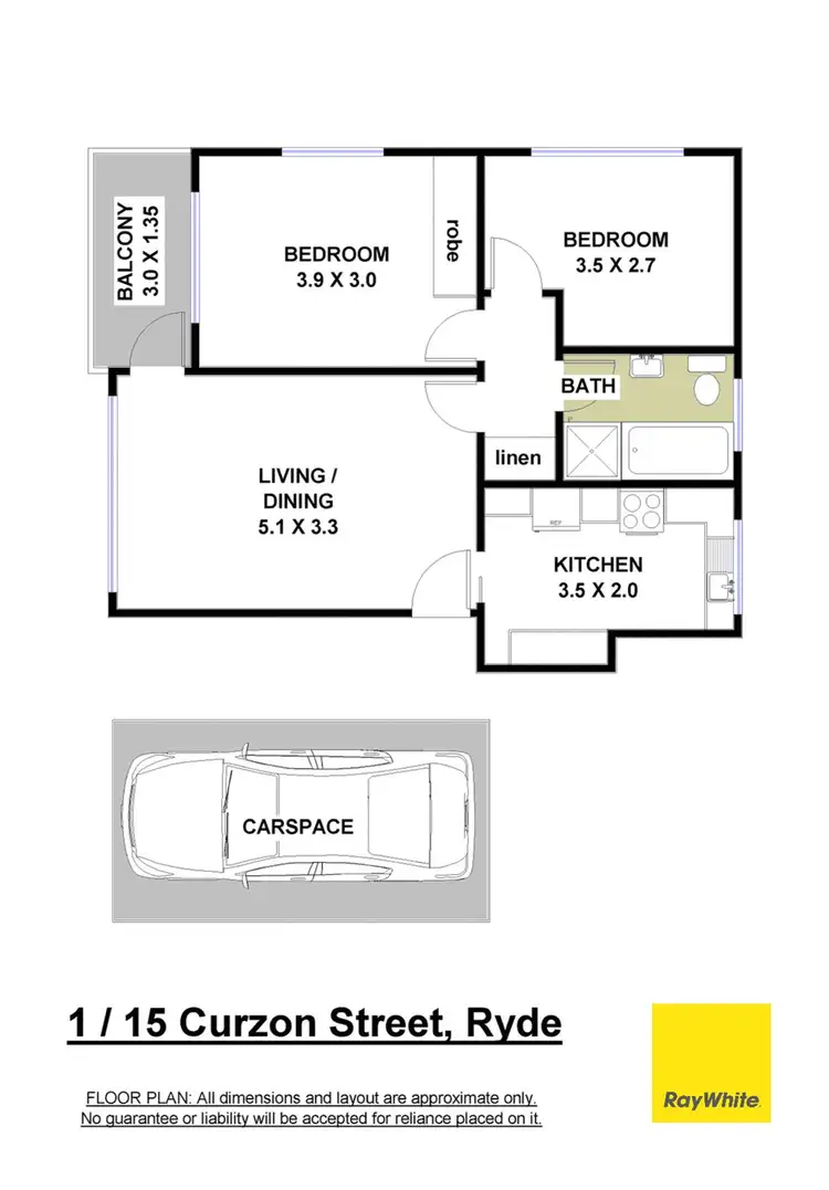 Floorplan of Homely apartment listing, 1/15 Curzon Street, Ryde NSW 2112