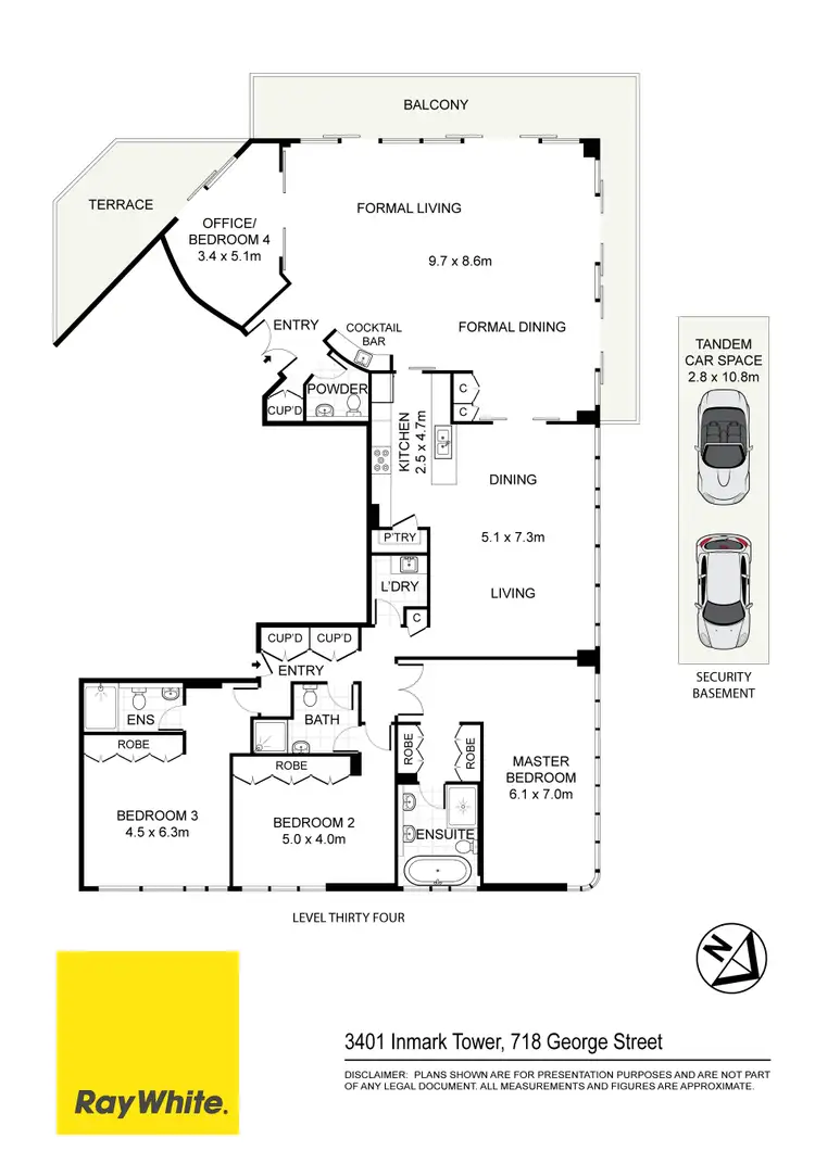 Floorplan of Homely apartment listing, 3401/718 George Street, Sydney NSW 2000