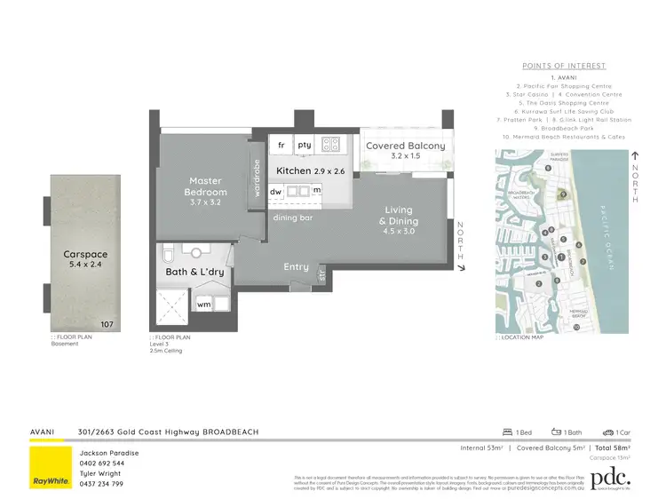 Floorplan of Homely unit listing, 301/2663 Gold Coast Highway, Broadbeach QLD 4218