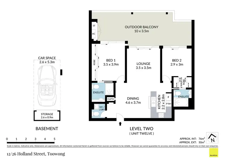 Floorplan of Homely apartment listing, 12/26 Holland Street, Toowong QLD 4066