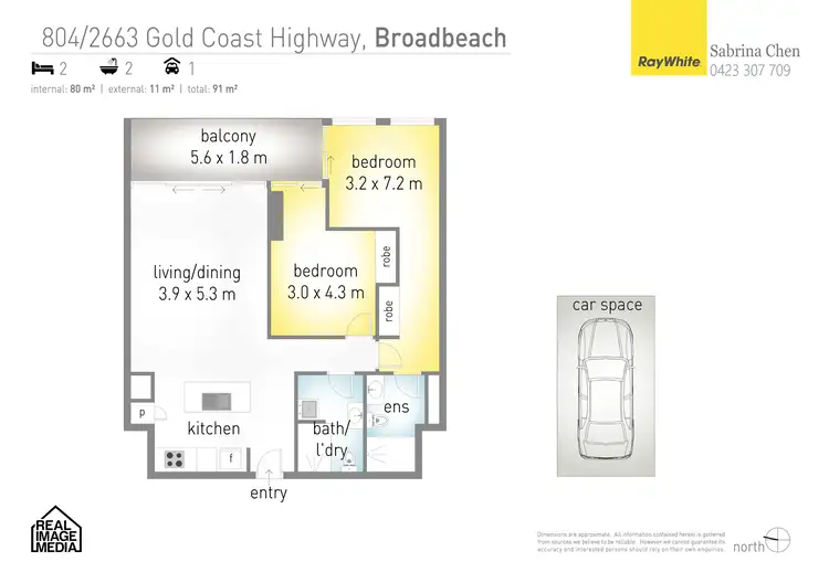 Floorplan of Homely apartment listing, 804/2663 Gold Coast Highway, Broadbeach QLD 4218