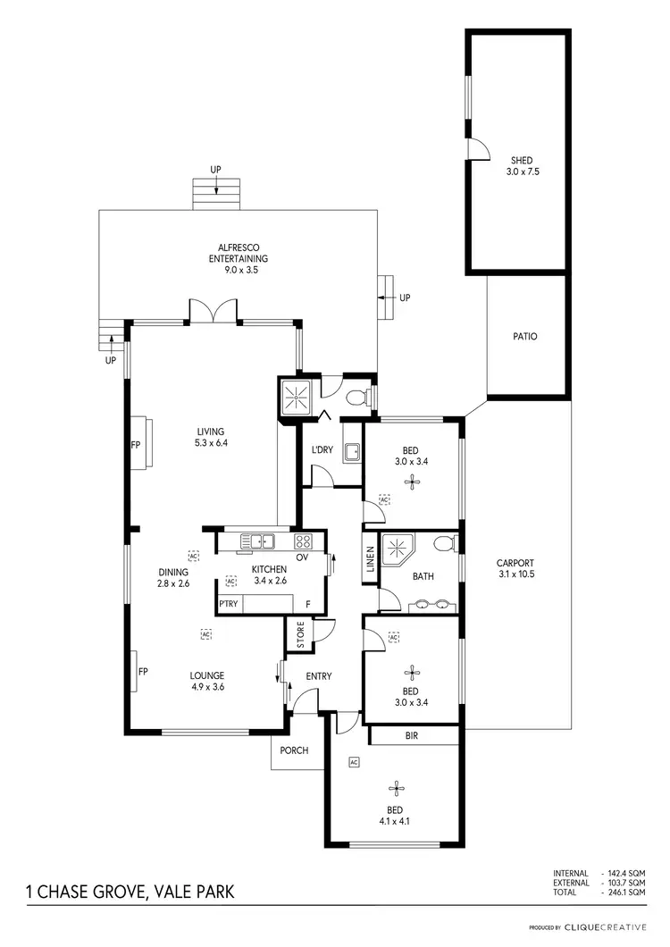 Floorplan of Homely house listing, 1 Chase Grove, Vale Park SA 5081