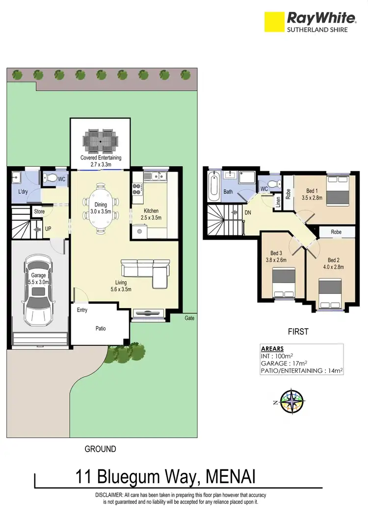 Floorplan of Homely townhouse listing, 11 Bluegum Way, Menai NSW 2234