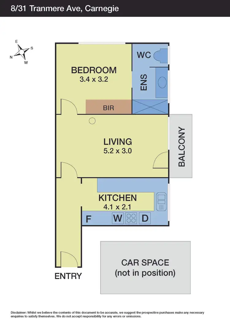 Floorplan of Homely apartment listing, 8/31 Tranmere Avenue, Carnegie VIC 3163