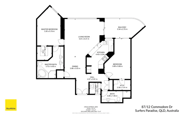 Floorplan of Homely apartment listing, 87/12 Commodore Drive, Surfers Paradise QLD 4217