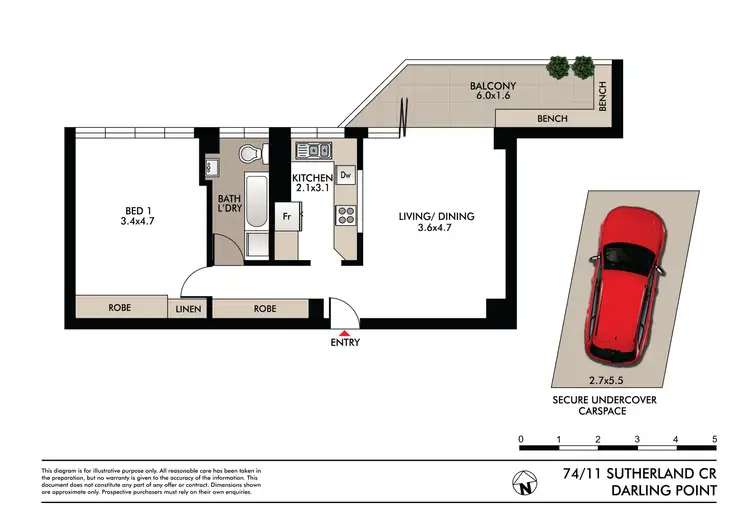 Floorplan of Homely apartment listing, 74/11 Sutherland Crescent, Darling Point NSW 2027