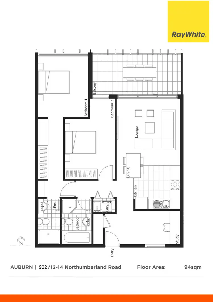 Floorplan of Homely apartment listing, 902/12-14 Northumberland Road, Auburn NSW 2144