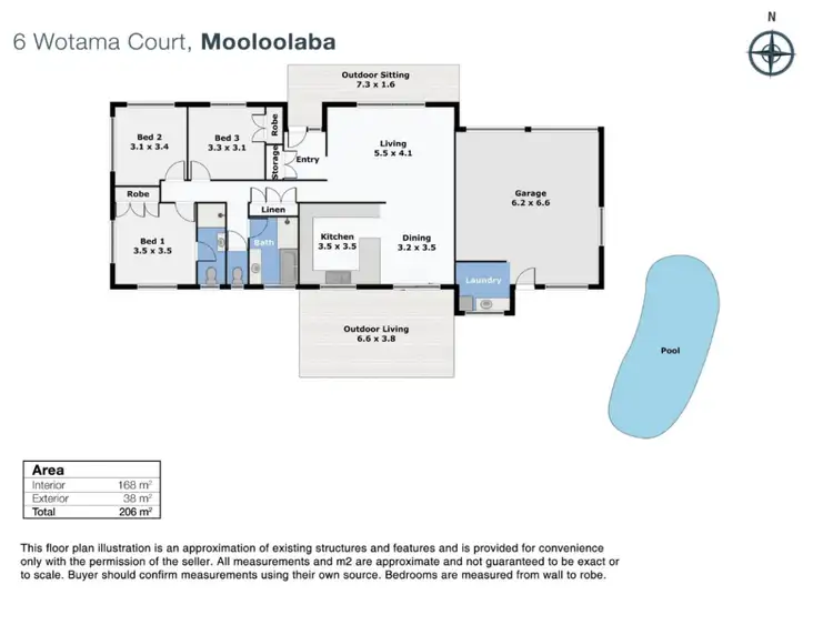 Floorplan of Homely house listing, 6 Wotama Court, Mooloolaba QLD 4557