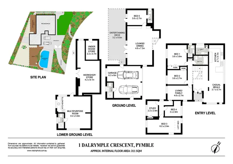Floorplan of Homely house listing, 1 Dalrymple Crescent, Pymble NSW 2073