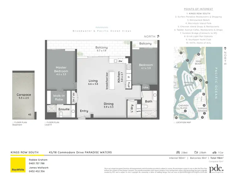 Floorplan of Homely apartment listing, 45/18 Commodore Drive, Surfers Paradise QLD 4217