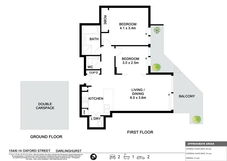 Floorplan of Homely apartment listing, 154/6-14 Oxford Street, Darlinghurst NSW 2010