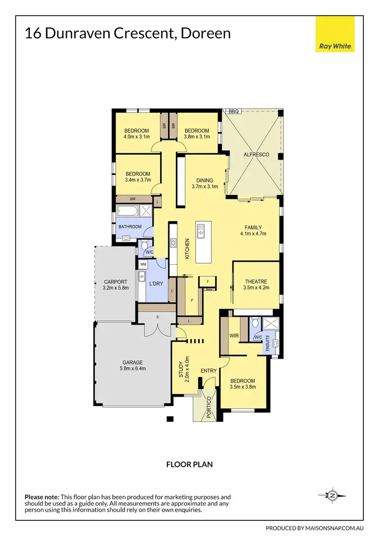 Floorplan of Homely house listing, 16 Dunraven Crescent, Doreen VIC 3754