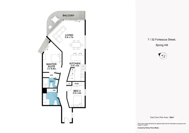 Floorplan of Homely apartment listing, 7/32 Fortescue Street, Spring Hill QLD 4000