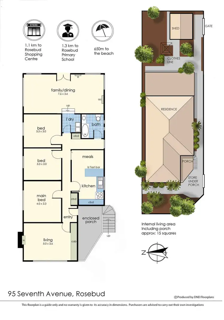 Floorplan of Homely house listing, 95 Seventh Avenue, Rosebud VIC 3939