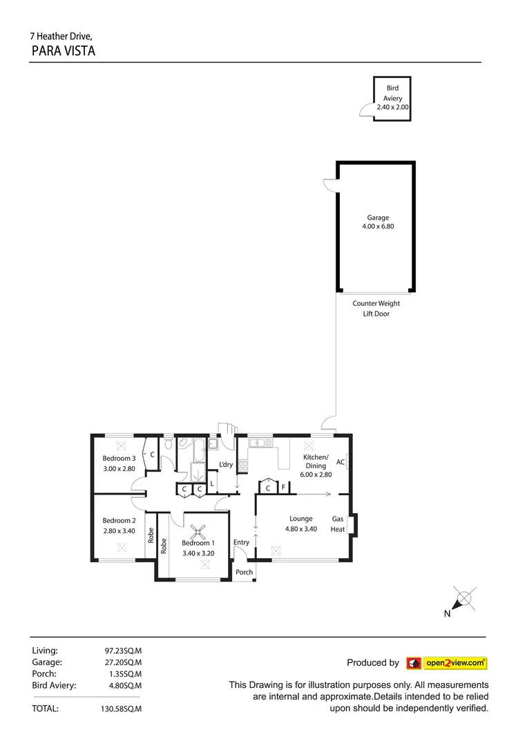 Floorplan of Homely house listing, 7 Heather Drive, Para Vista SA 5093