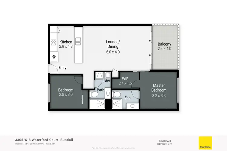 Floorplan of Homely apartment listing, 3305/1-7 Waterford Court, Bundall QLD 4217